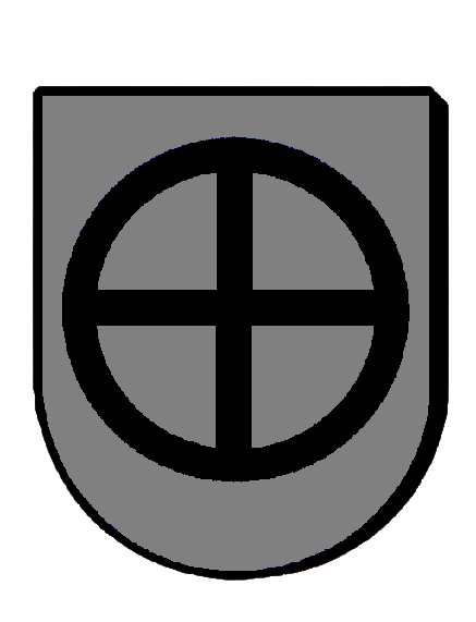 Das Wappen des Ortsteils Dundenheim. Darauf ist ein Pflugrad auf grauem Hintergrund zu sehen.
